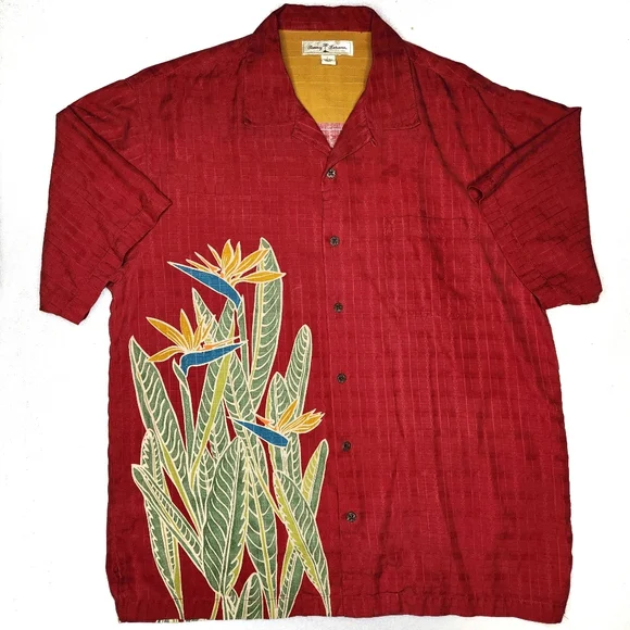 Tommy Bahama Short Sleeve Silk Button Down Large - Picture 1 of 4